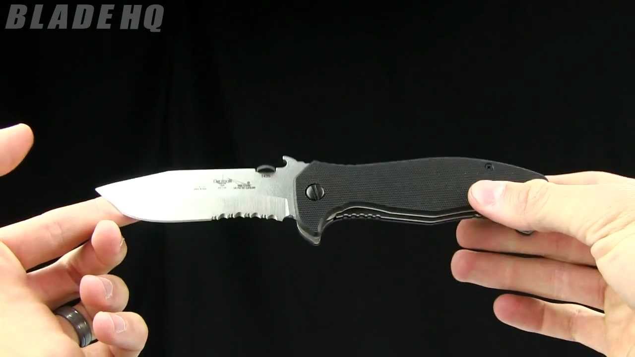 Emerson CQC-15 Liner Lock Knife Tanto Black G-10 (3.9" Satin/SW Serr)