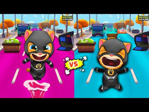 TALKING TOM GOLD RUN - SUPER GINGER RUNNING IN STRAWBERRY JUICE vs WATER GAMEPLAY WITH BOSS FIGHT