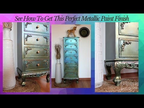 See How To Get This Perfect Metallic Paint Finish Over Chalk Paint