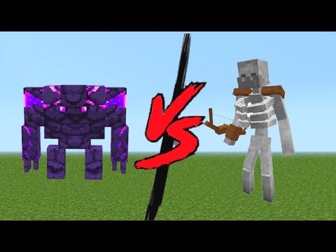 ender golem vs mutant skeleton in minecraft mob battle