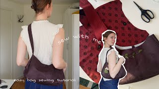 DIY bag sewing tutorial - beginner sewing project - pinterest bag sew along