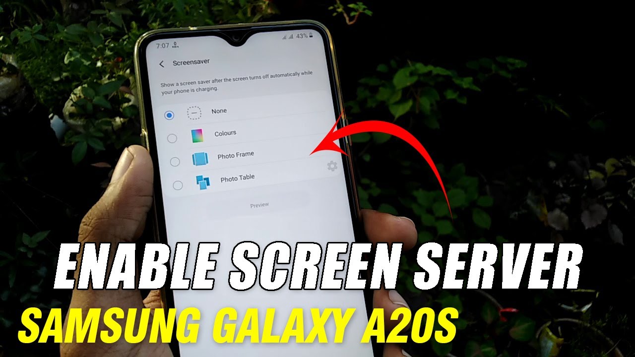 How To Enable Screen Server On Samsung Galaxy A20s