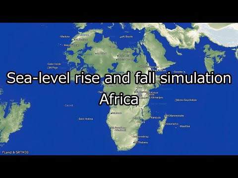 【Map】Sea Level rise and fall Simulation - Africa