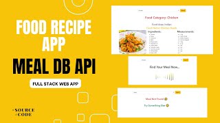 Find Your Meal Recipe App Using JavaScript | Meal DB API | Fetch API JavaScript 