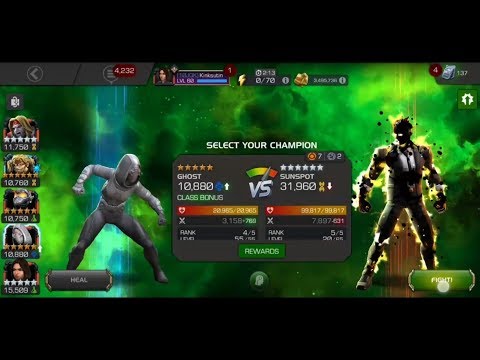 Mcoc 5 Star Rank 4 Ghost vs Sunspot Uncollected Boss Fight