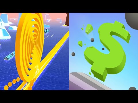 Spiral Roll VS Digit Shooter - All Levels Android iOS Gameplay #1
