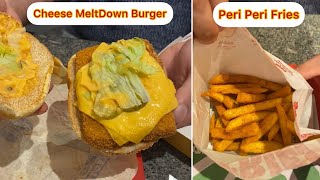 Cheese Meltdown Burger🍔 and Peri Peri Fries🍟 from Burger King  👑