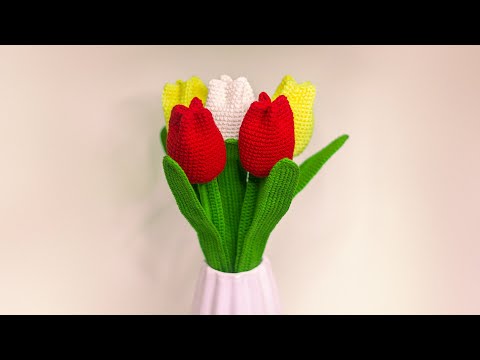 🌷 CROCHET TULIPS 🌷 - Step by Step