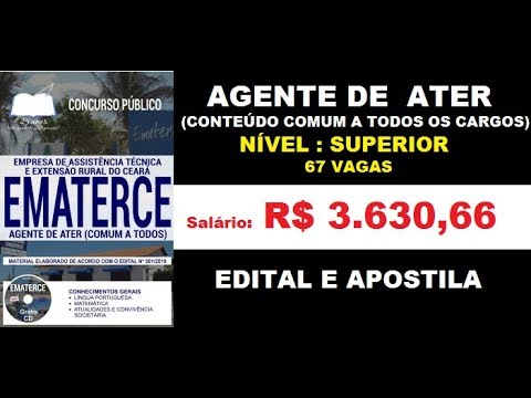 Edital Apostila Concurso EMATERCE CE 2018 Agente de ATER Conteúdo Comum a Todos os Cargos