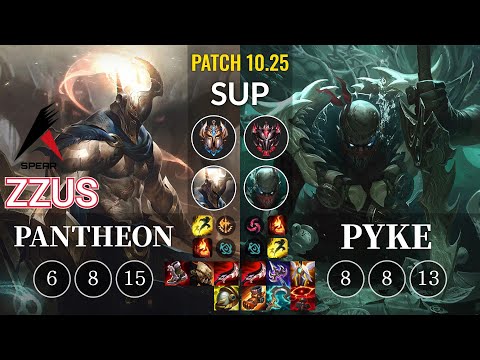 ASP Zzus Pantheon vs Pyke Sup - KR Patch 10.25