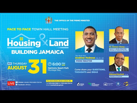 JISTV Office of the Prime Minister Face to Face Town Hall Meeting Housing and Land Building Jamaica