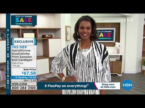 MarlaWynne Brushstroke Print Sweater Knit Cardigan