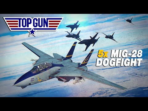 Top Gun Dogfight | F-14 Tomcat Vs 5x Mig-28 | Digital Combat Simulator | DCS |