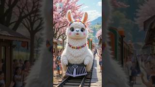 Llama Themed Train 🎀 Would you like to ride? #train​ #travel #llama #cute​ #funny​ #subway #short