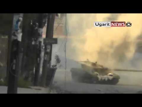 تفجير دبابة لقوات النظام من قبل لواء أحرار سوريا عند جسر هنانو في مدينة حلب