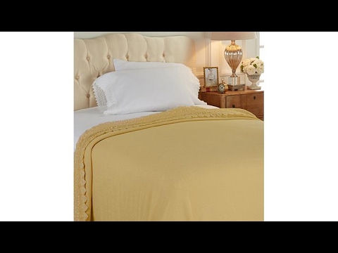 Highgate Manor Kensington Lace Trim Cotton Blanket