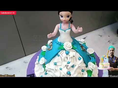 happy birthday princess arwa / beautiful Birthday girl cake / fondant Barbie doll cake designs / dol