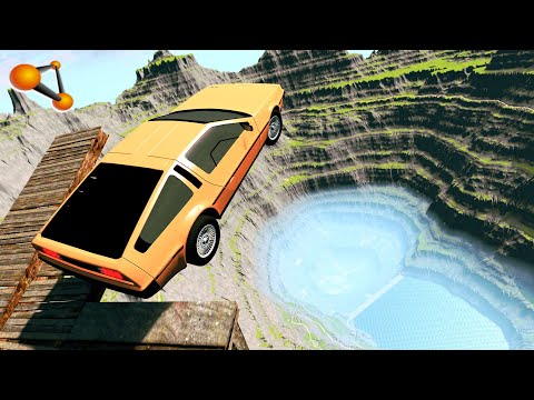 BeamNG.drive - Cars Jump Into The Abyss