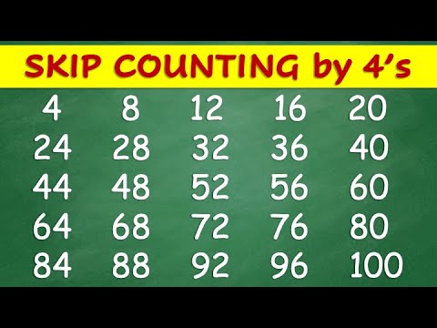Skip Counting by 4 | Skip Counting by 4's to 100