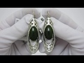 Відео огляд Срібні сережки з нефритом 415кн