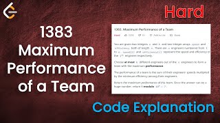 YouTube video 'Maximum Performance of a Team | Live Coding with Explanation | Leetcode - 1383'