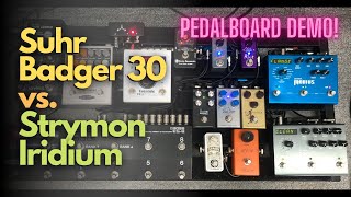 Video thumbnail for My new Pedalboard setup and shootout between my Suhr Badger 30 and Strymon Iridium! by Jack's Guitar Trax