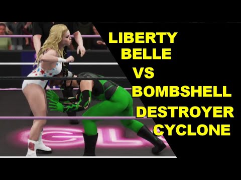 GLOW 1985 Liberty Belle vs Bombshell & Destroyer & Dynamite - 1 on 3 Match