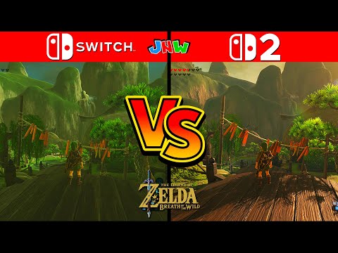 Zelda Breath of the Wild - Switch 1 VS Switch 2 Comparison (4K Gameplay)