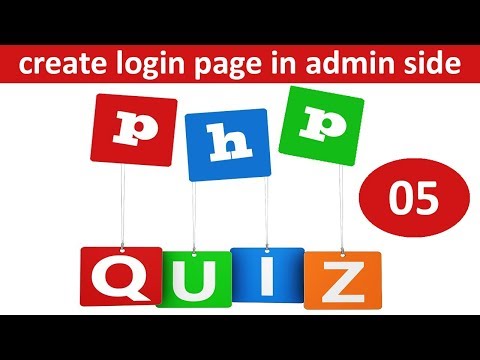 how to make login page in admin side in php online quiz