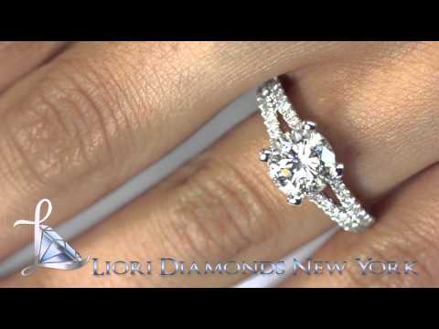 ER-0670 - 3.19 Carat F-SI1 Certified Natural Round Diamond Engagement Ring 18k White Gold