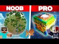 NOOB vs PRO ILLEGAL PLANETS BUILD BATTLE MINECRAFT!!