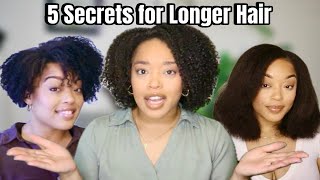 5 Secrets to Grow Longer Hair | Natural Hair Growth Tips 3C/4A