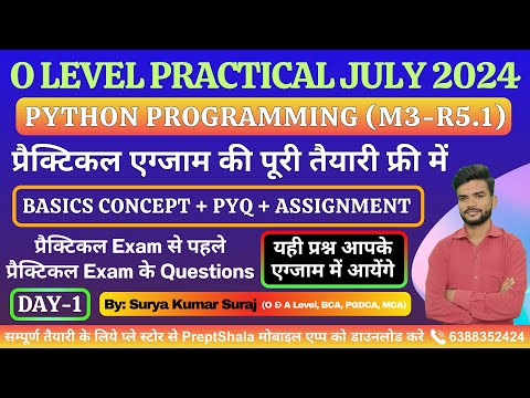Day 1 Python Practical O Level Practical Python Programming Practical O Level Preptshala