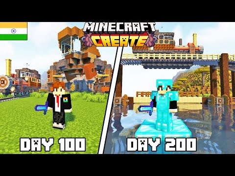 I Survived 200 Days In Create Mod Minecraft Hardcore(Hindi)