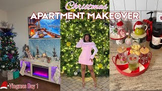 VLOGMAS DAY 1: DECORATING MY APARTMENT FOR CHRISTMAS 🎄| Decor shopping + MORE