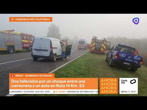 Choque fatal en la ruta 14 entre Bigand y Villa Mugueta dejó dos muertos y cuatro heridos