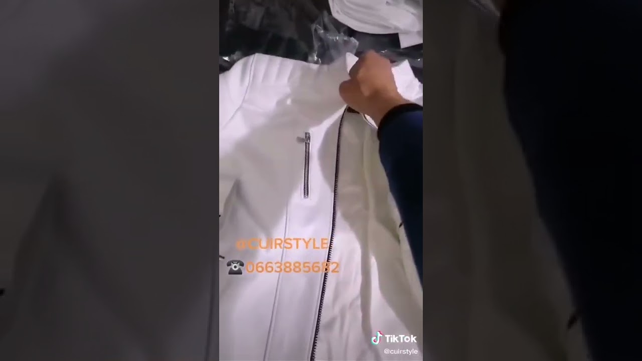jacket en vrai cuir blanche