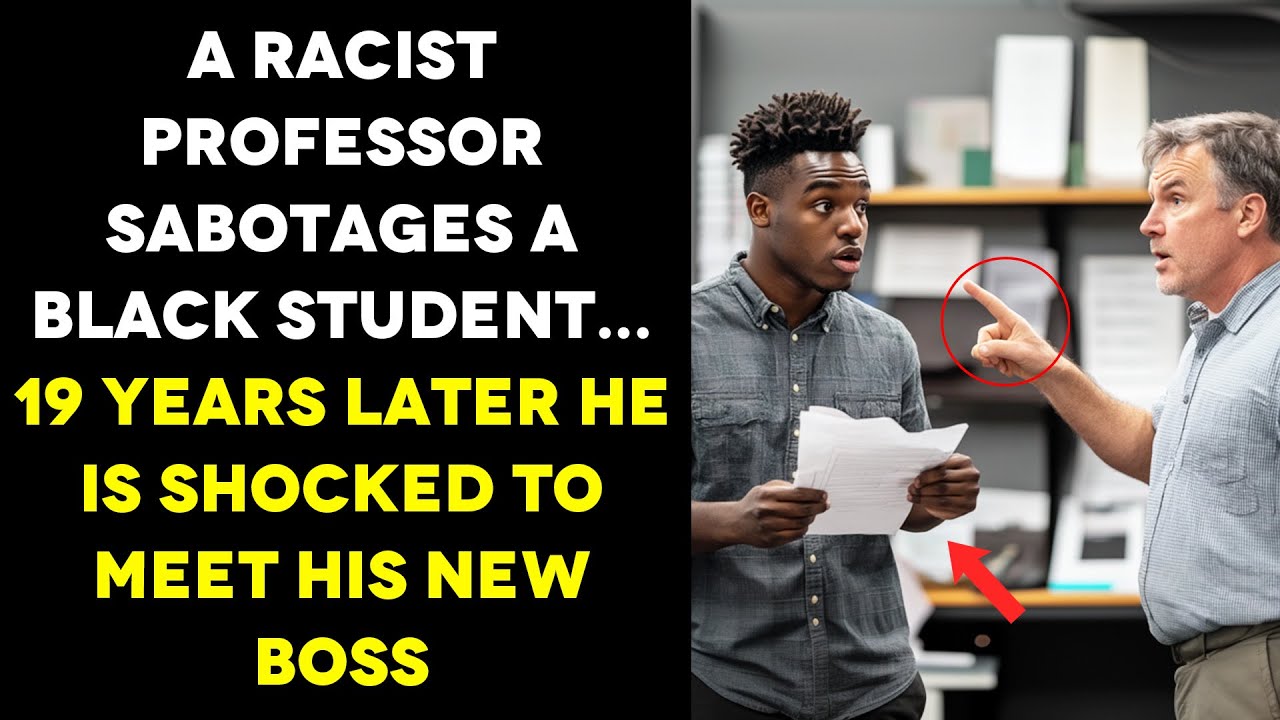 A Black Student Is Sabotaged By A Racist Professor, The White Man Is Shocked When His New Boss Comes