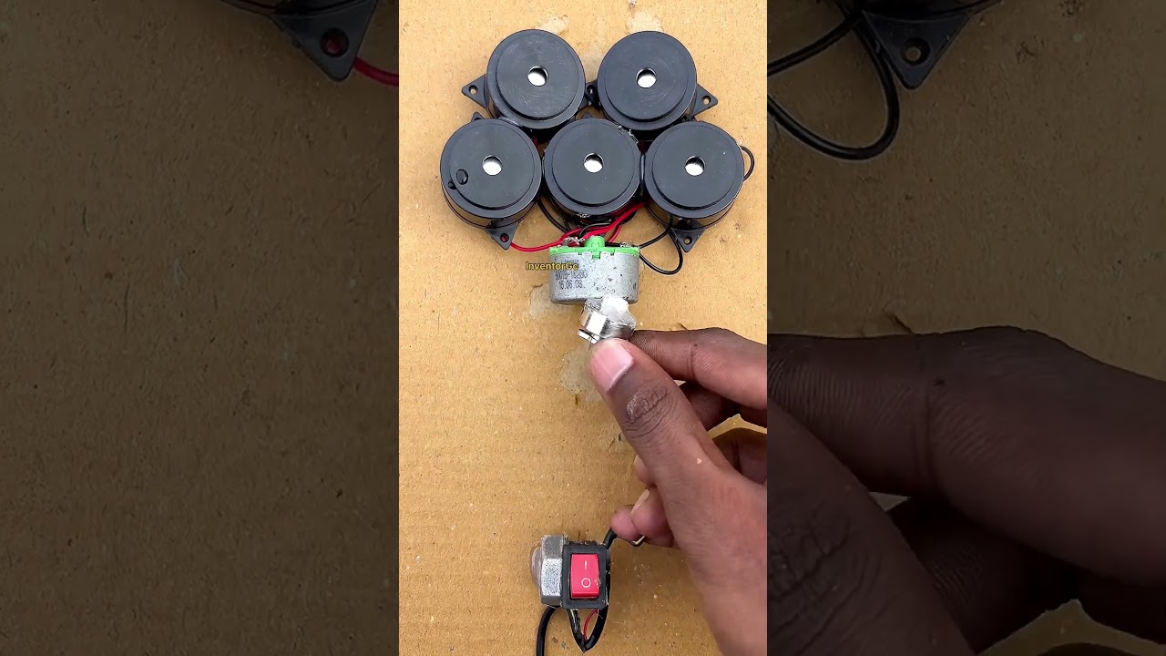 Powering 5 Buzzer With Mini BLDC Drone Motor #tech #diy #project #schoolproject