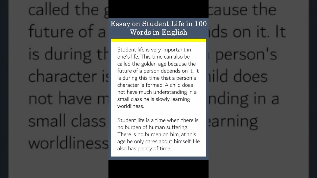 Essay on Student life #shorts #ytshorts #youtube