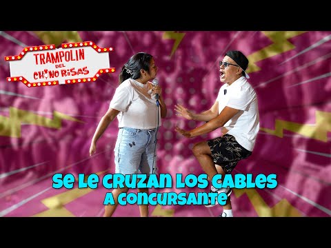 Se le cruzan los cables a concursante | Trampolín del chino risas
