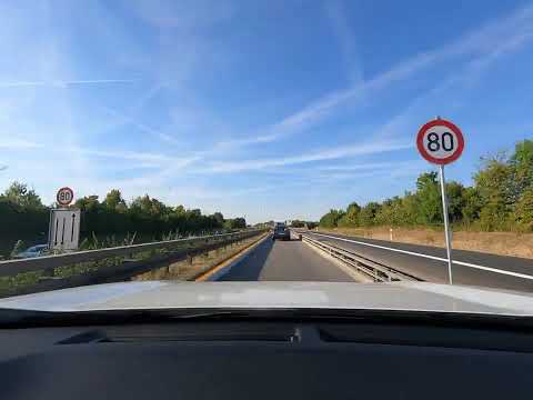 Driving in Germany Autobahn A70 and A7 from Schweinfurt, Bavaria to Rhoen