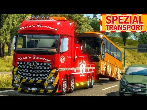 ETS 2: Actros ABSCHLEPPWAGEN mit BUS am Haken | ETS 2 Spezialtransport deutsch #13