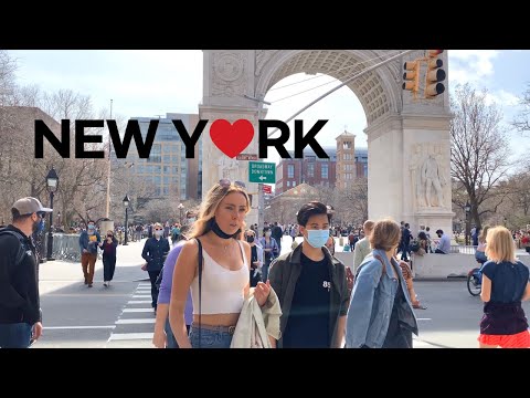 [4K]🇺🇸NYC Spring Walk/Washington Square Park, Washington Mews, Manhattan. Mar 27 2021