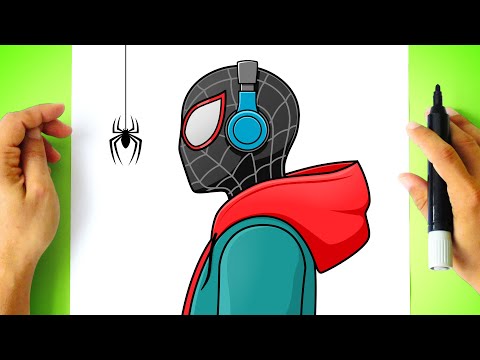 Como DESENHAR MILES MORALES HOMEM ARANHA - Cómo DIBUJAR a SPIDERMAN MILES MORALES - Drawing Tutorial
