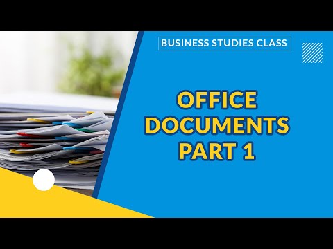 OFFICE DOCUMENTS PART 1 | BUSINESS STUDIES