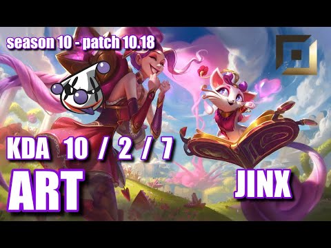 【韓国サーバー/C1】RJ Art ジンクス(Jinx) VS GEN Dice カイサ(Kai'sa) BOT - Patch10.18 KR Ranked【LoL】