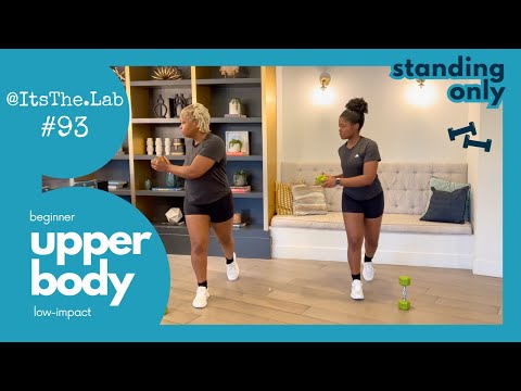 #93: Standing Beginner Upper Body Workout with Dumbbells, Slow-Paced!