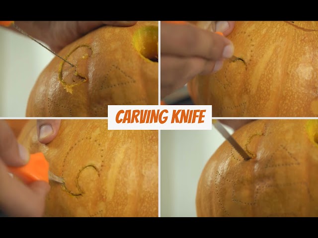 Vídeo relacionado con JOYIN 12 piezas Halloween Pumpkin Carving Kit, Professional Carving Set with Handbag,12 Stencils, 4 LED lights for DIY Jack O Lantern, Stainless Steel Double-sided Sculpting Tools Decoration Supplies