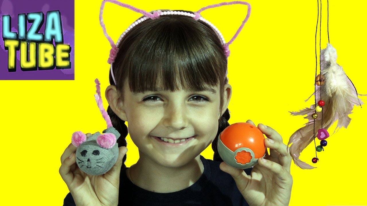 Как сделать 3 игрушки ДЛЯ КОТА своими руками Toys for Cats LizaTube
